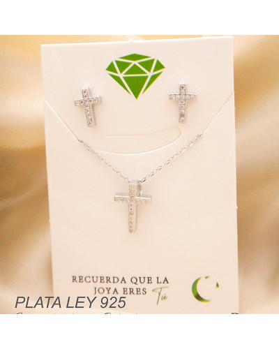 Set En Plata Ley 925 Cruz