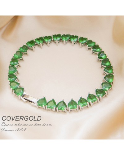 Pulsera En Covergold Con Circones verdes