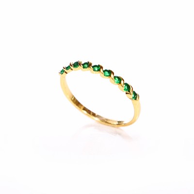 Anillo lazos verdes en Covergold