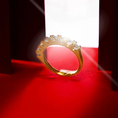 Anillo brillante en covergold