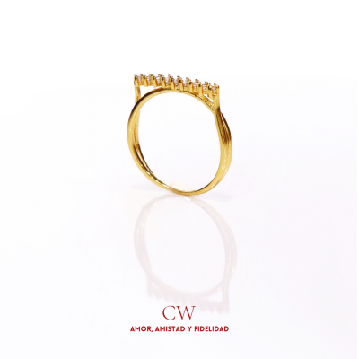 Anillo doble sencillo en covergold