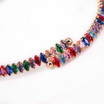 Collar de circones multicolor