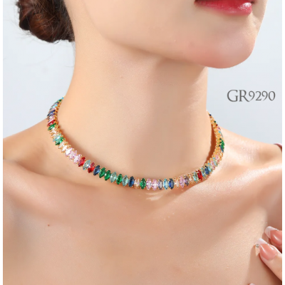 Collar de circones multicolor