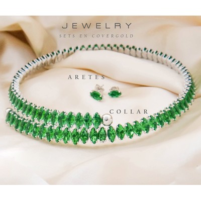 Collar de circones verdes
