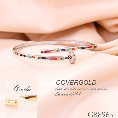 Pulsera de clavo delgado con circones