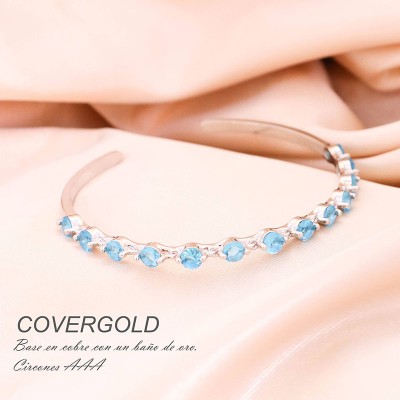 Pulsera sencilla con circones azul