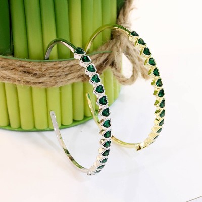 Pulsera aro corazones verdes