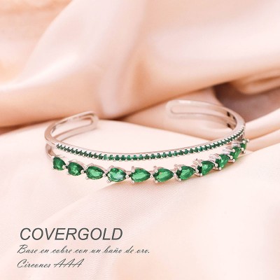 Pulsera aro doble circones verdes