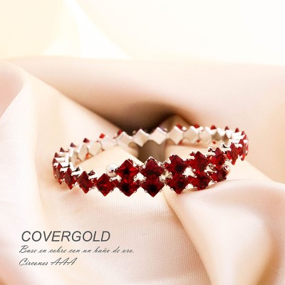 Pulsera de circones rojos