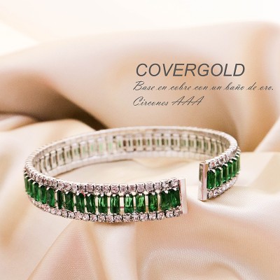 Pulsera de circon Baguette verde
