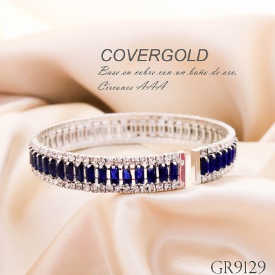 Pulsera De Circon Baguette Azul