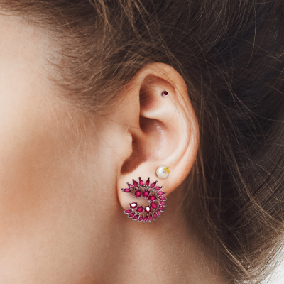 Aretes arbusto de marquise fucsia
