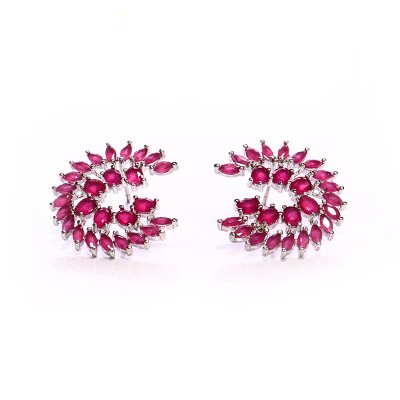 Aretes arbusto de marquise fucsia