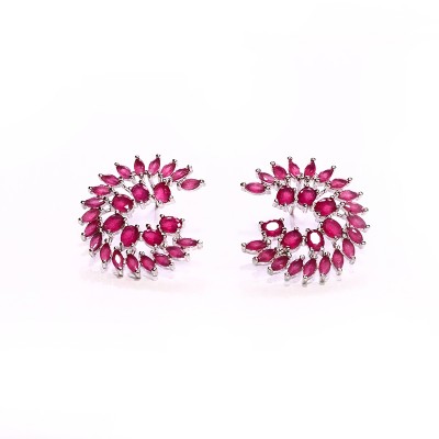 Aretes arbusto de marquise fucsia