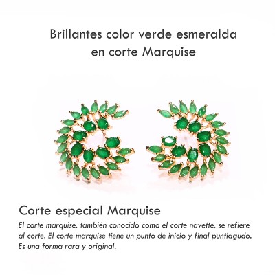 Aretes Arbusto De Marquise verde