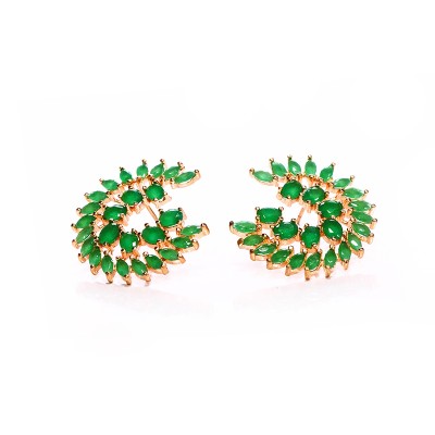 Aretes Arbusto De Marquise verde