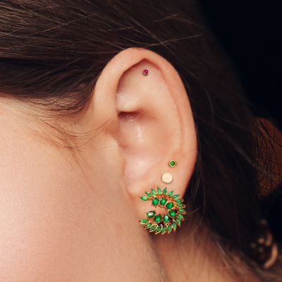 Aretes Arbusto De Marquise verde