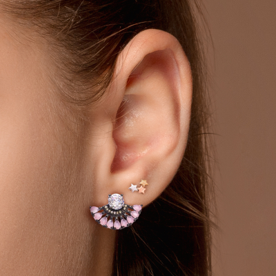 Aretes abanico de marquise palo rosa