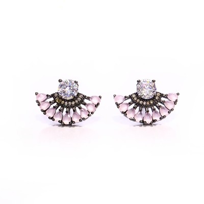 Aretes abanico de marquise palo rosa