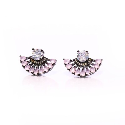 Aretes abanico de marquise palo rosa