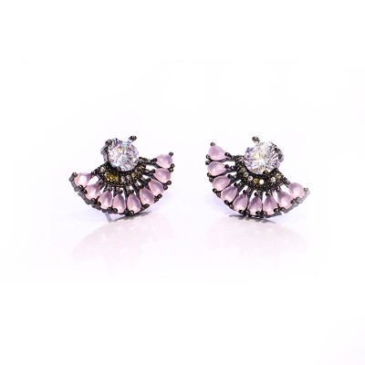 Aretes abanico de marquise palo rosa