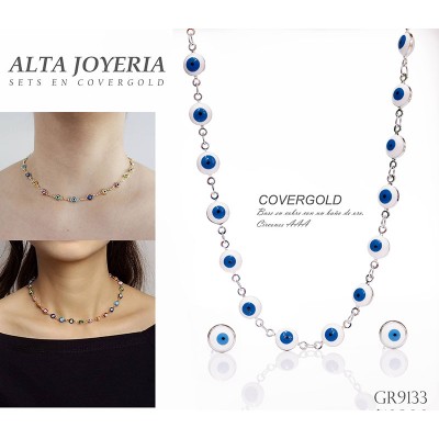 Collar ojo turco blanco covergold