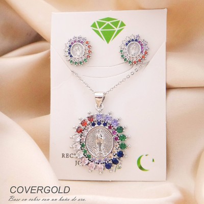 Collar de virgen de Guadalupe multicolor