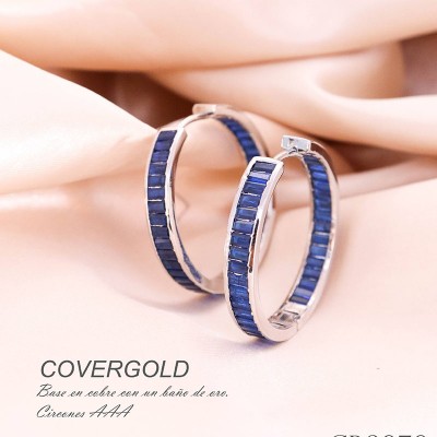 Candongas de circones Azules Covergold