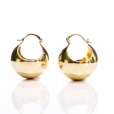 Aretes canasta chunky en covergold