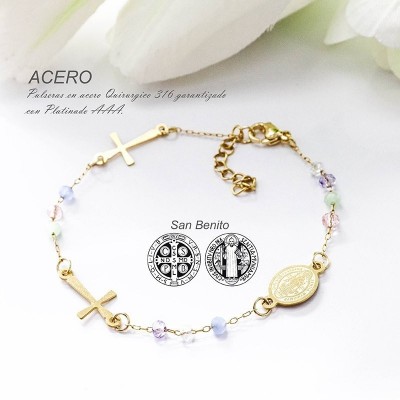Pulsera de san Benito en acero
