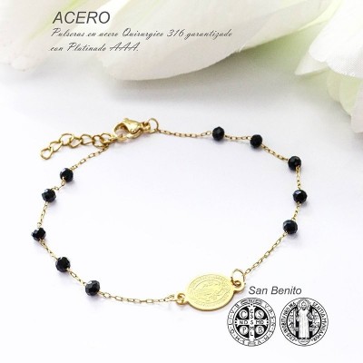 Pulsera de san Benito en acero
