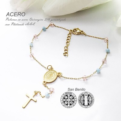 Pulsera de san Benito en acero