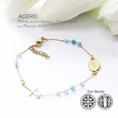 Pulsera de san Benito en acero