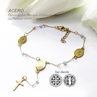 Pulsera de la virgen de Guadalupe en acero