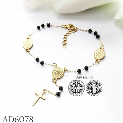 Pulsera de san Benito en acero