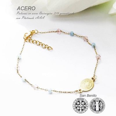 Pulsera de san Benito en acero