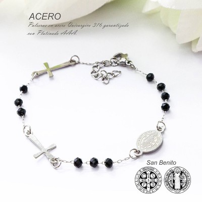 Pulsera de la virgen de Guadalupe en acero