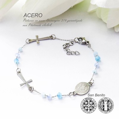 Pulsera de san Benito en acero