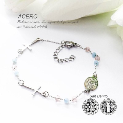 Pulsera de san Benito en acero