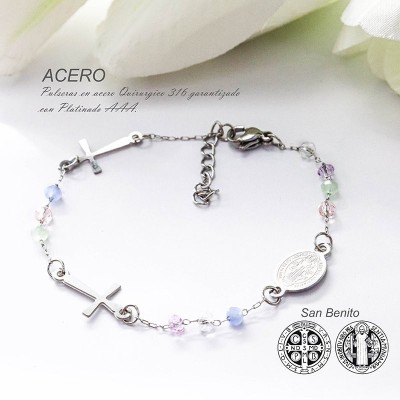 Pulsera de san Benito en acero