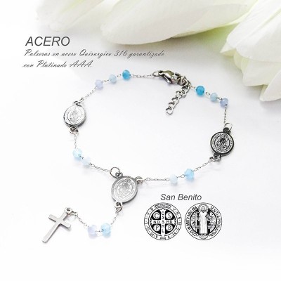 Pulsera de san Benito en acero