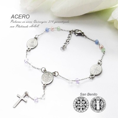 Pulsera de san Benito en acero