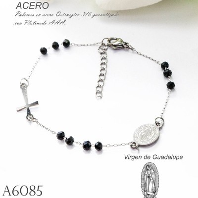 Pulsera de la virgen de Guadalupe en acero
