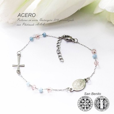 Pulsera de san Benito en acero
