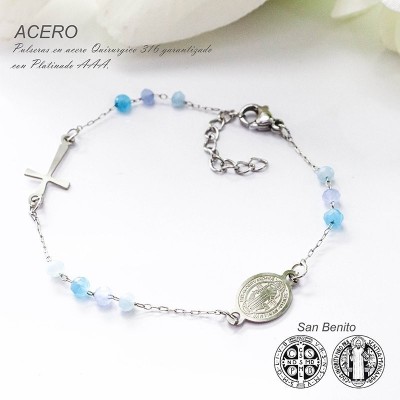 Pulsera de san Benito en acero