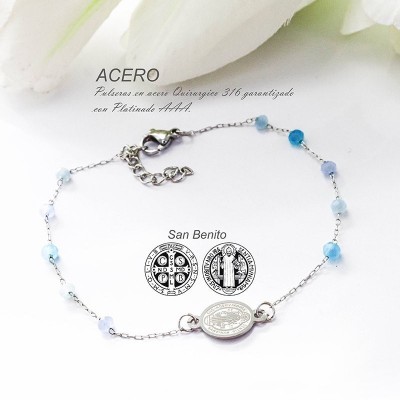 Pulsera de san Benito en acero