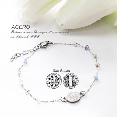 Pulsera de san Benito en acero