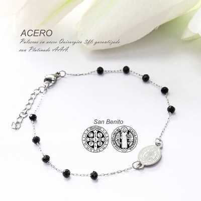 Pulsera de san Benito en acero
