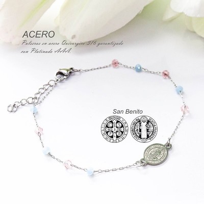 Pulsera de san Benito en acero