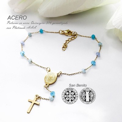 Pulsera de san Benito en acero
